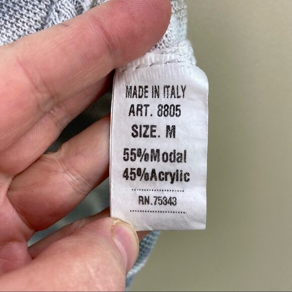 Angela tie dye lightweight fine cropped sweater size M Made in Italy - Picture 6 of 8